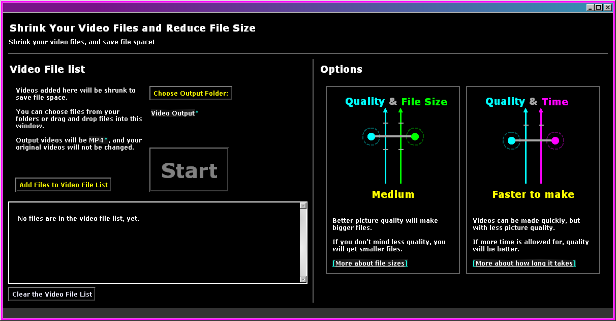 deepnut video shrinking main screenshot